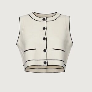 Oak and Fort Cream Button Up sweater vest